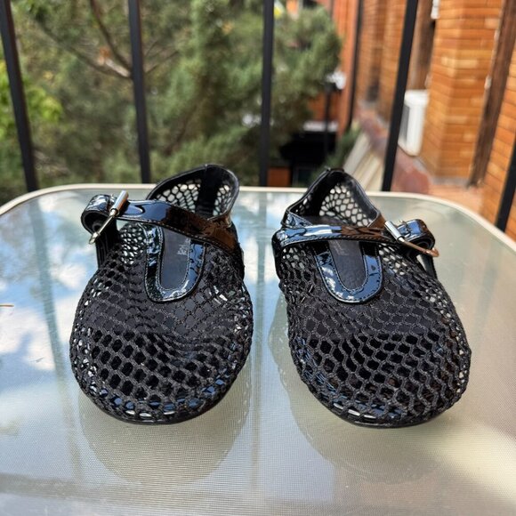 New Jeffrey Campbell Netted mesh Ballet Flats Black 7 - Picture 5 of 12